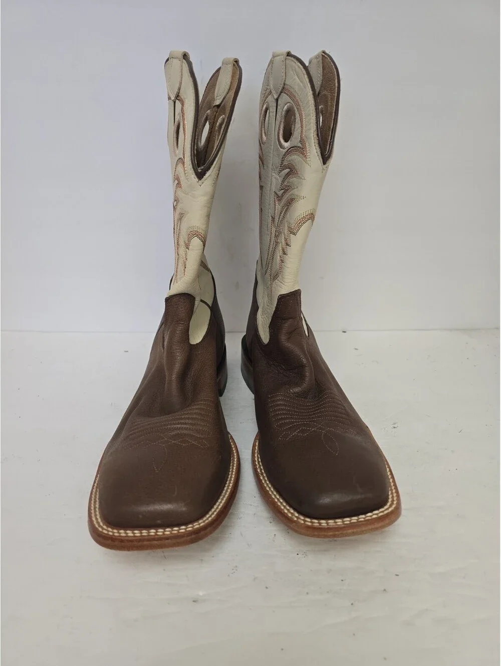 Cody James Men's BB63 Leather Broad Square Soft Toe Western Boot Brown 10.5D